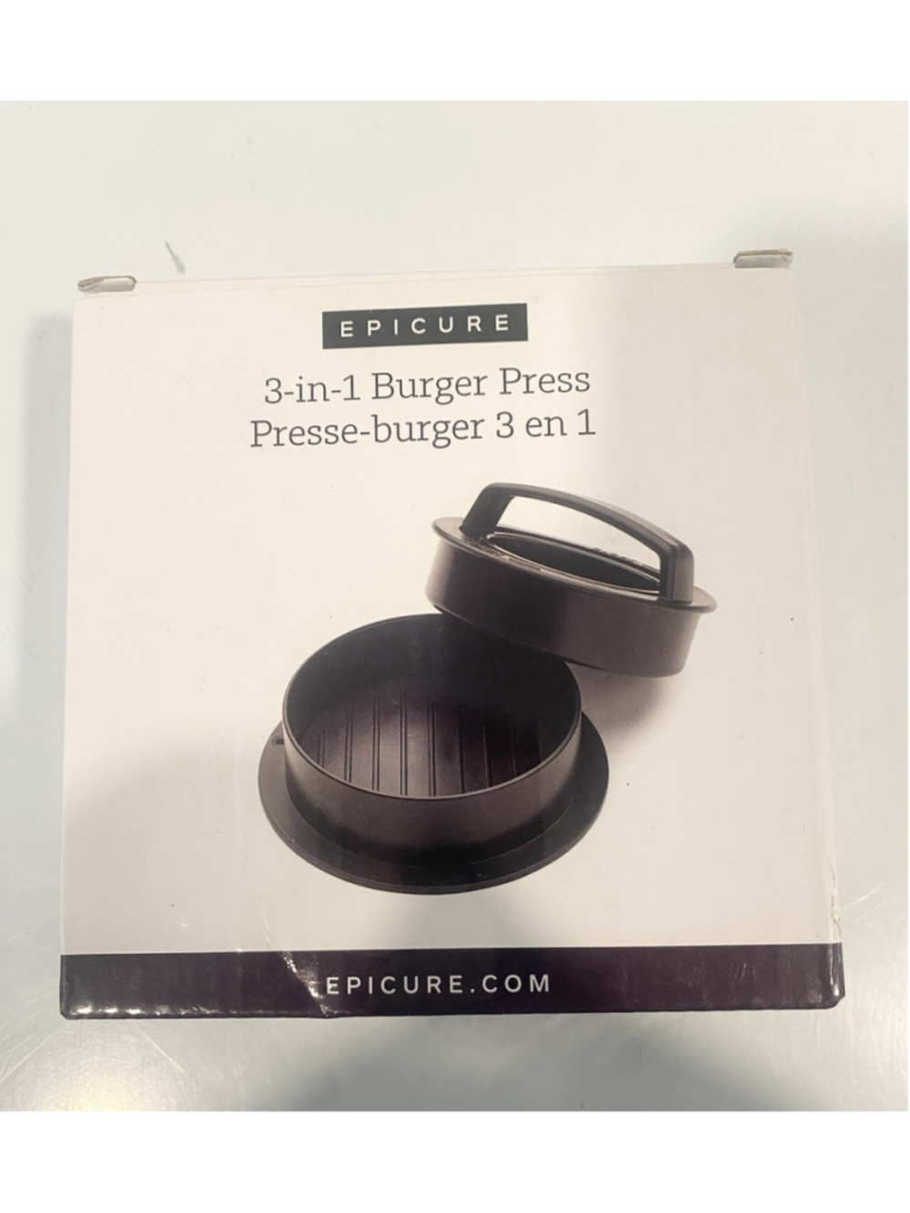 Epicure 3-in-1 Burger Press Patty Slider Stuffed Burger Maker Complete Box